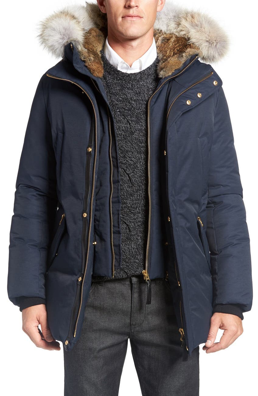 Mackage | 'Edward' Down Parka with Genuine Coyote and Rabbit Fur Trim ...