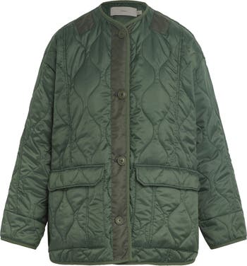 Hudson Jeans Oversized Quilted Liner Jacket - Green - Small