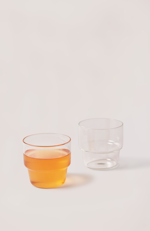 Shop Fleck Stackable Glass Tumblers In Clear