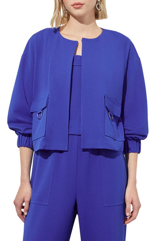 Ming Wang Relaxed Fit Crepe Jacket Sapphire Sea at Nordstrom,