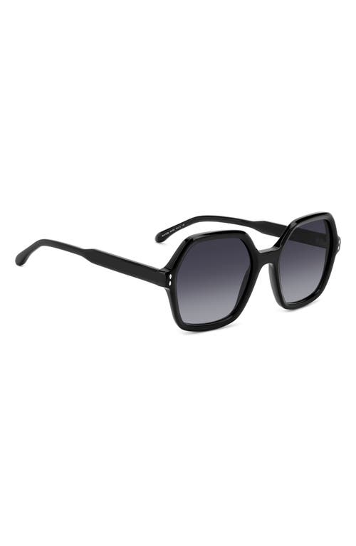 Isabel Marant Gradient Acetate Square Sunglasses In Black/grey Shaded