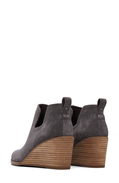 Toms Kallie Womens Faux Suede Slip On Wedge Boots In Grey