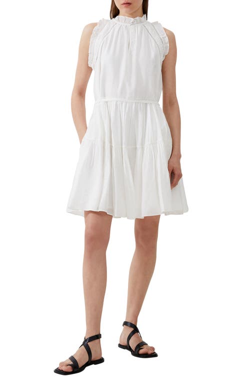 Emily Lace Trim Tiered Dress in Summer White