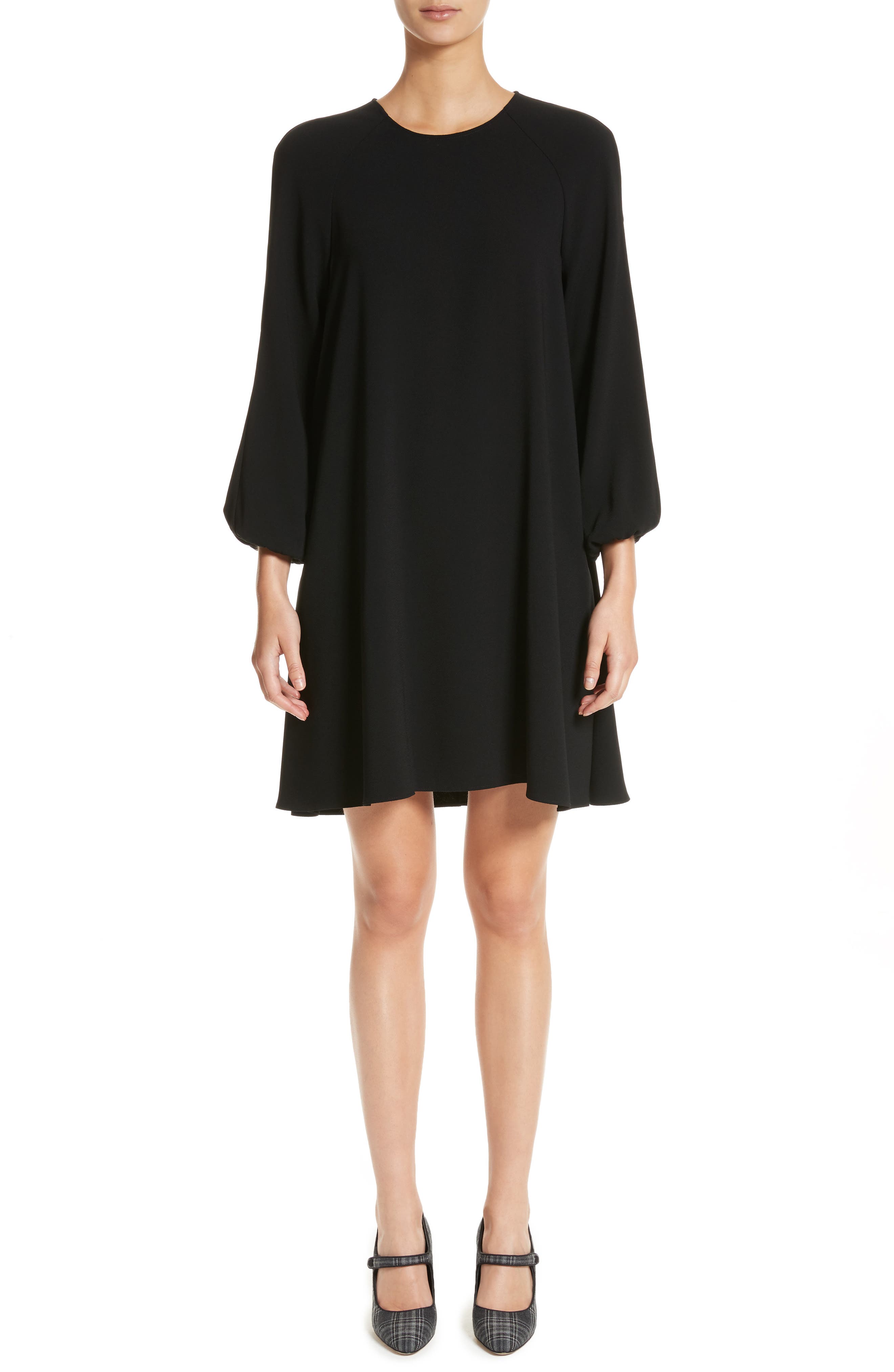 Co Blouson Long Sleeve A-line Dress In Black