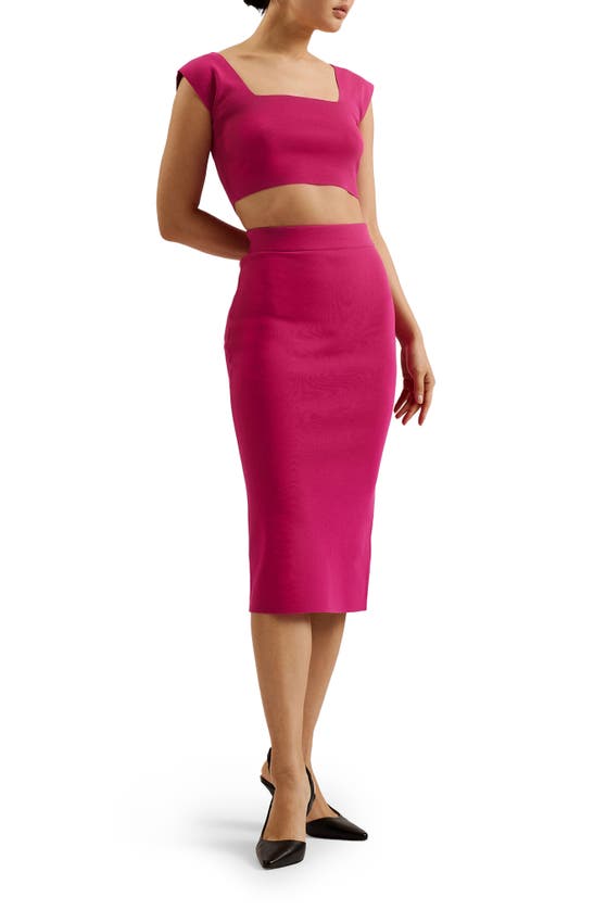 Shop Ted Baker Barbrha Knit Body-con Skirt In Purple