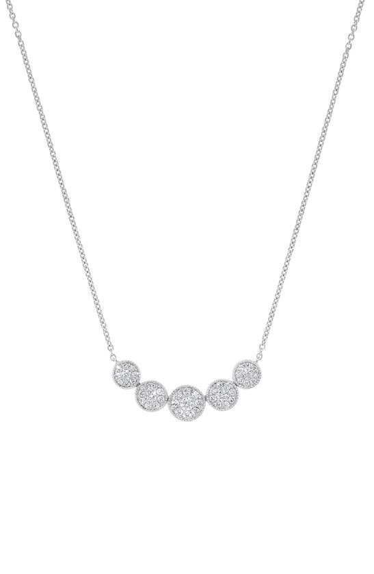 H.j. Namdar Diamond Cluster Necklace In 14k White Gold