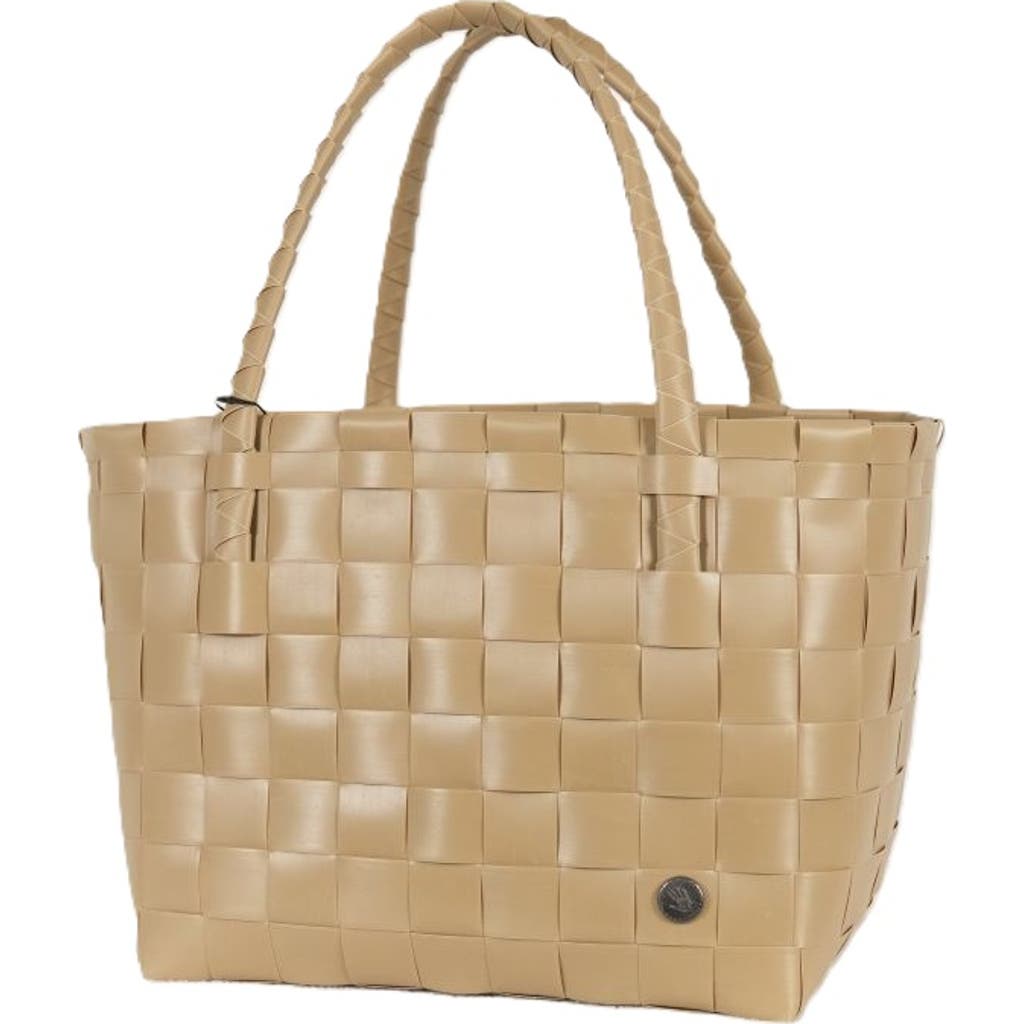 Handed By Paris Recycled Plastic Tote Bag In Khaki