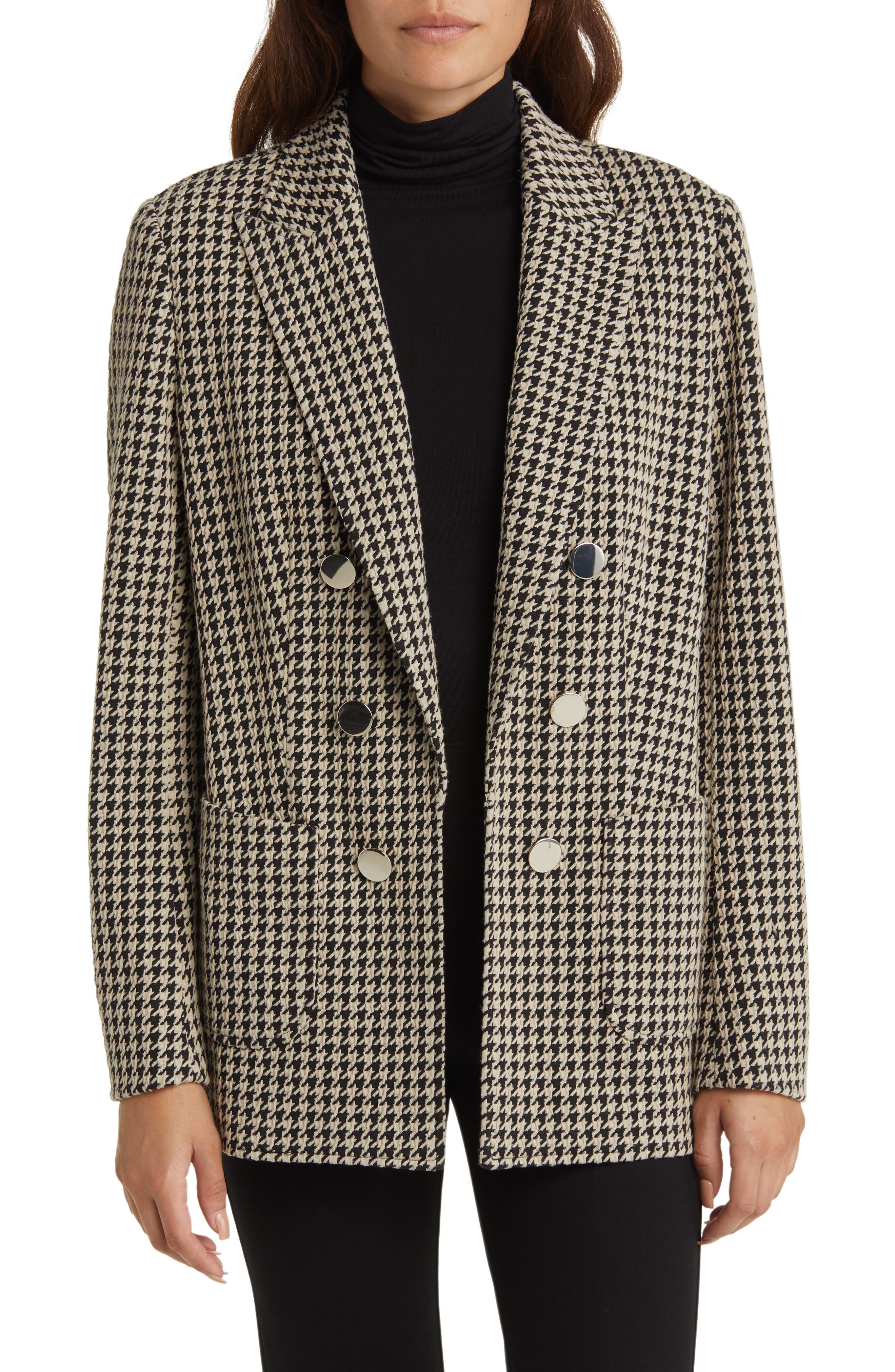 anne klein black and white blazer