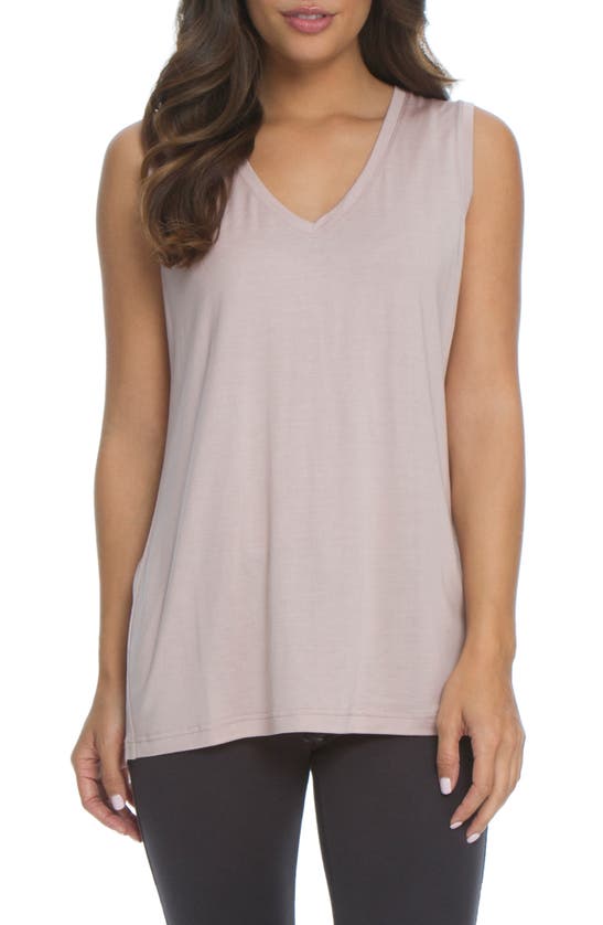 Barefoot Dreams V-neck Tank In Faded Rose