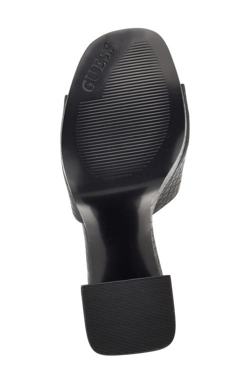 Guess Jadah Reptile Embossed Platform Sandal In Black 002