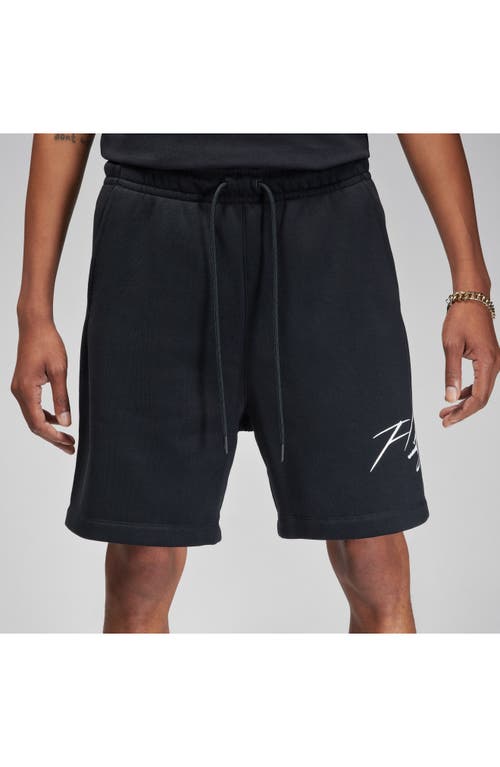 Shop Jordan Fleece Sweat Shorts In Black/white