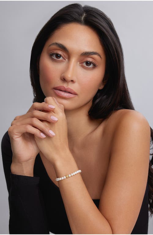 Lagos Caviar Icon Cultured Freshwater Pearl Bracelet With 18k Gold Caviar Station In Pearl/gold