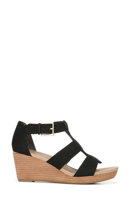 Shop Dr. Scholl's Barton Wedge Sandal In Black Snake
