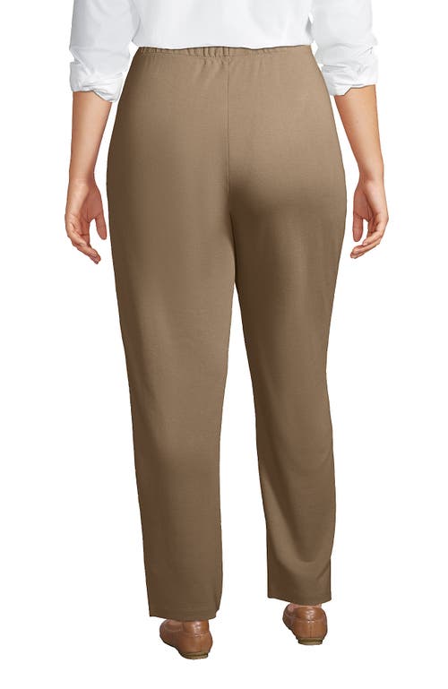 Shop Lands' End Plus Size Sport Knit High Rise Pants In Rich Camel