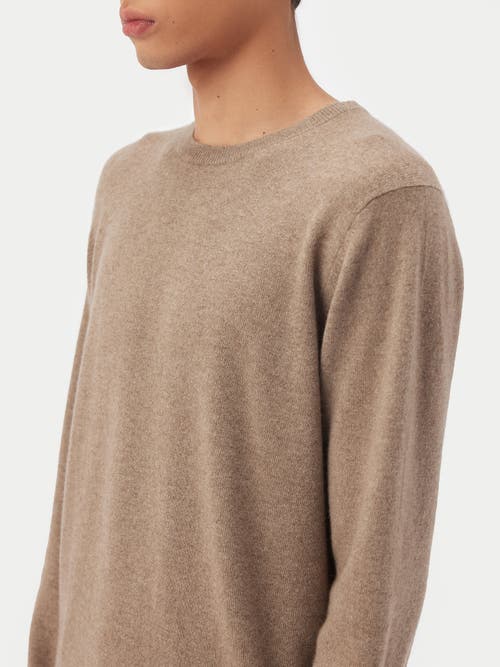 Shop Gobi Cashmere Crew Neck Sweater In Taupe