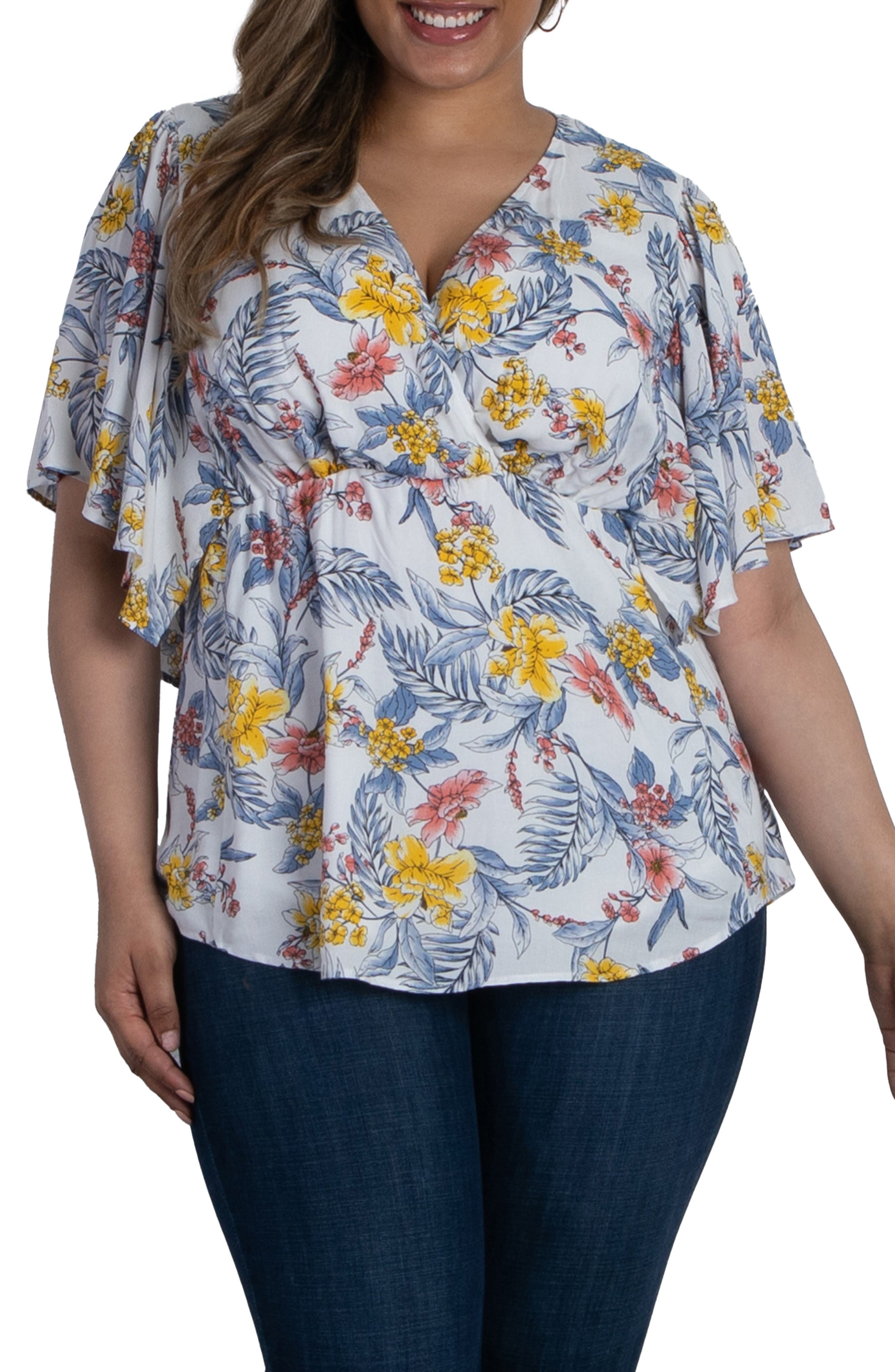 Kiyonna Women's Whimsy Ruffled Midi Wrap Dress - Plus & Missy Sizes, Cocktail & Wedding Guest Dress - View #3
