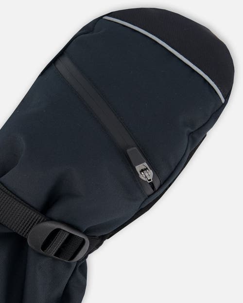 Deux Par Deux Kids Unisex Technical Mittens Black In Anthracite