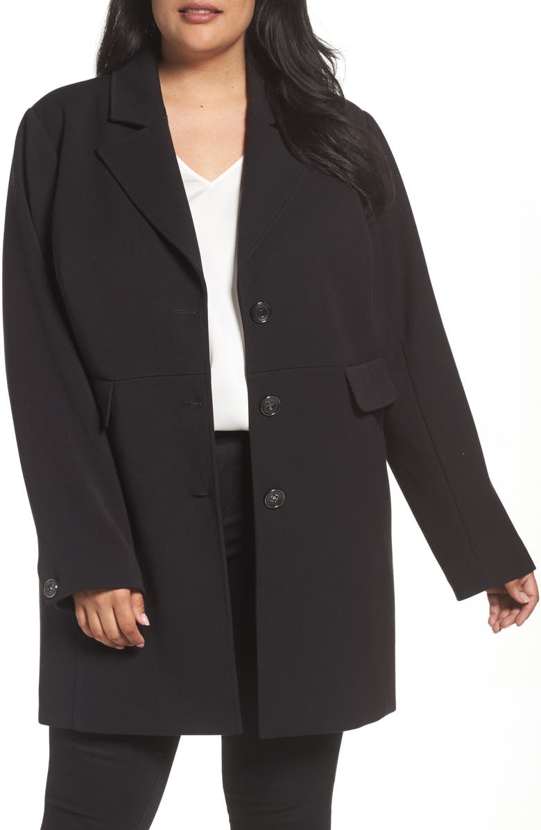 Kenneth Cole New York Single Breasted Ponte Coat (Plus Size) | Nordstrom