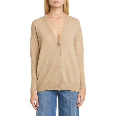 Stella Mccartney Logo Band Wool Cardigan, 8 IT - Beige