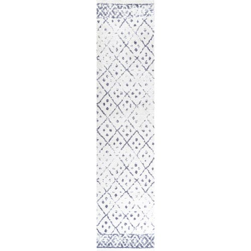 Jonathan Y Juba Moroccan Geometric Diamond Area Rug In Ivory/gray
