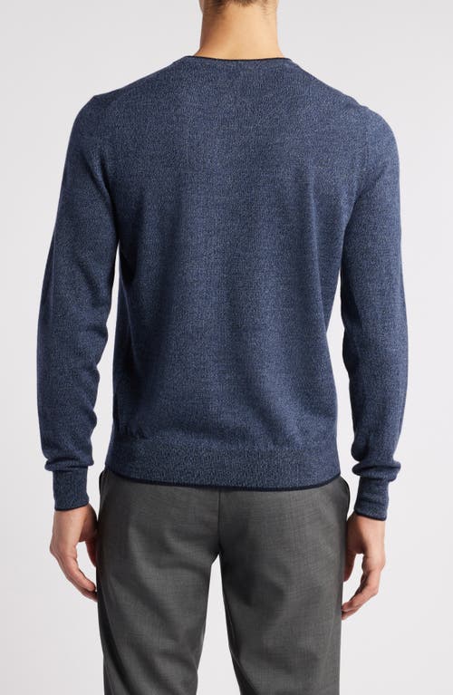 Shop Canali Mélange Wool Sweater In Blue