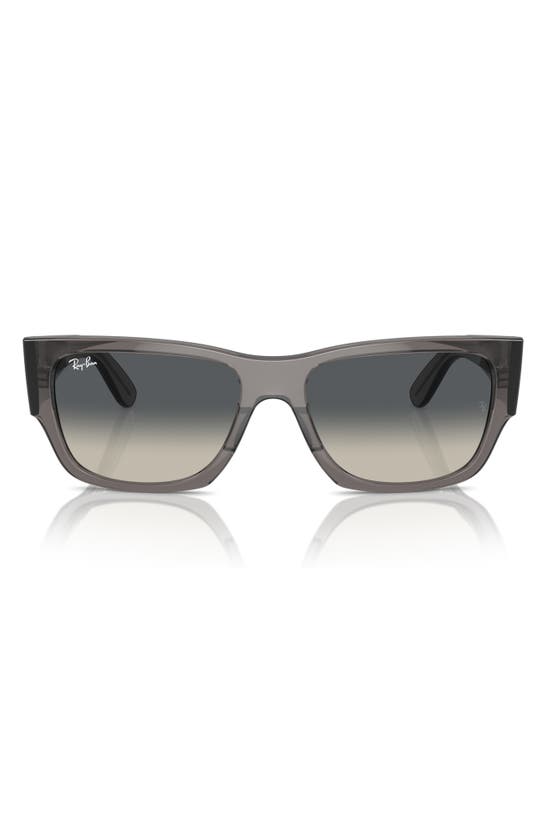 Shop Ray Ban Ray-ban Carlos 56mm Gradient Rectangular Sunglasses In Grey Flash