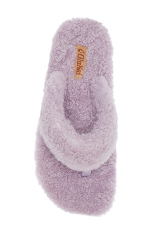 Shop Olukai Kipea Heu Genuine Shearling Slide Sandal In Lilac/lilac