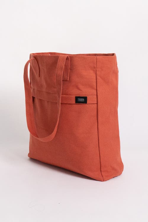 Terra Thread Organic Cotton Canvas Work Tote Bag In Burnt Orange