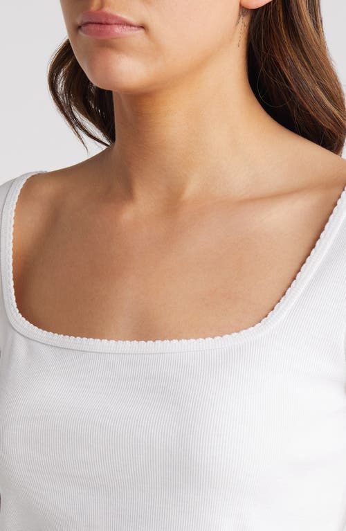 Shop Treasure & Bond Scoop Neck Rib Top In White