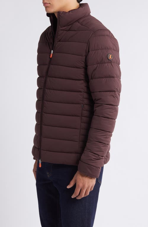 Shop Save The Duck Ari Puffer Jacket In Burgundy Black