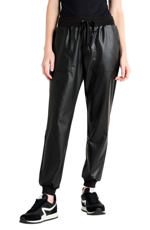 Splendid Faux Leather Joggers Black at Nordstrom,