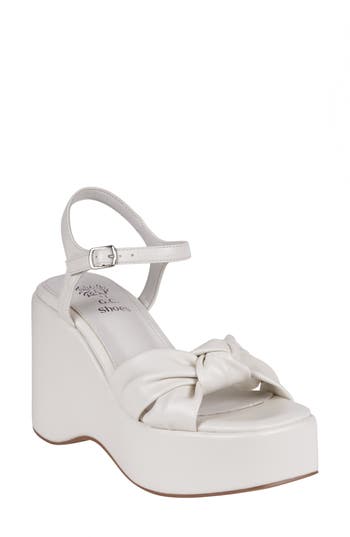 Good Choice New York Analia Ankle Strap Platform Sandal In White