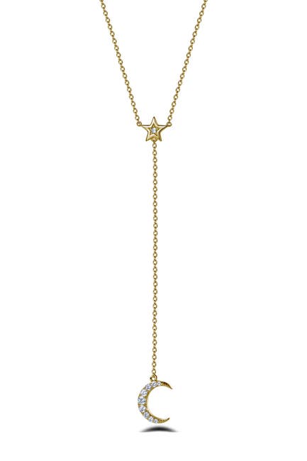 Lafonn 18k Gold Over Sterling Silver Simulated Diamond Crescent Moon Star Y Drop Necklace Nordstrom Rack