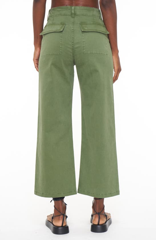 Shop Pistola Sophia Stretch Cotton Ankle Wide Leg Pants In Basil