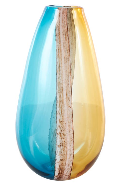 Vivian Lune Home Glass Vase In Multi Colored - Blue