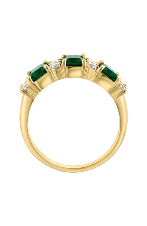 Effy 14k Yellow Gold Lab Created Gem & Lab Created Diamond Ring In Green