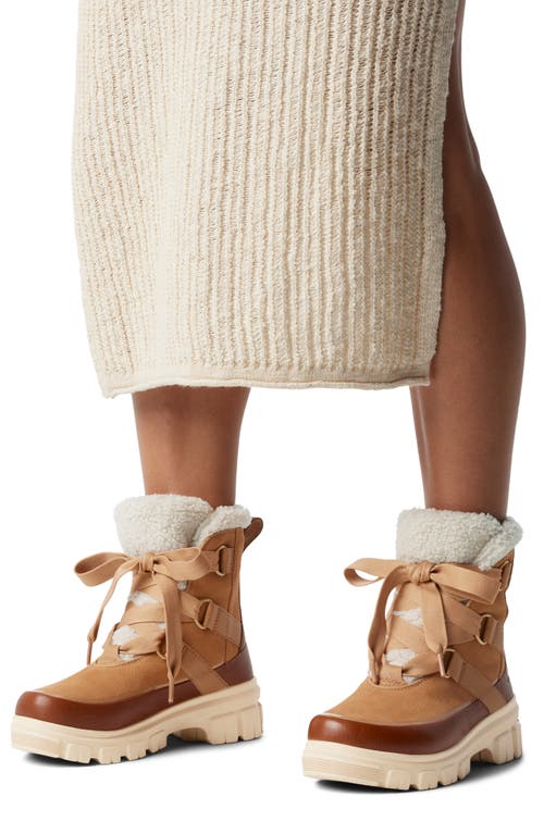 Sorel Tivoli V Faux Shearling Waterproof Boot In Tawny Buff/ceramic