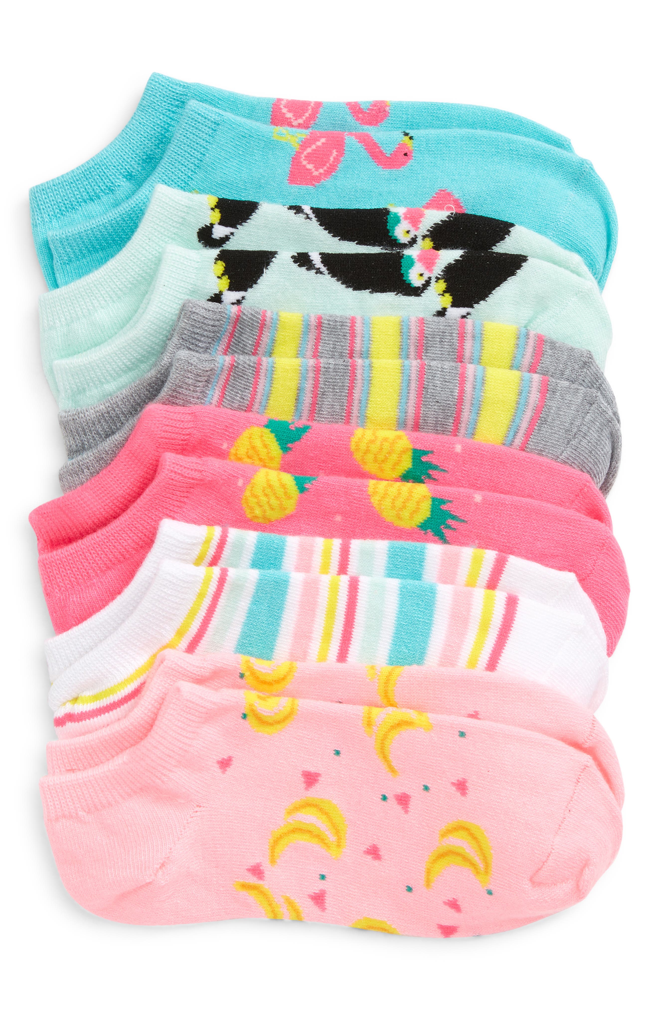 Tucker + Tate Kids' Assorted 6-Pack Low Cut Socks in Tropical Birds Pack