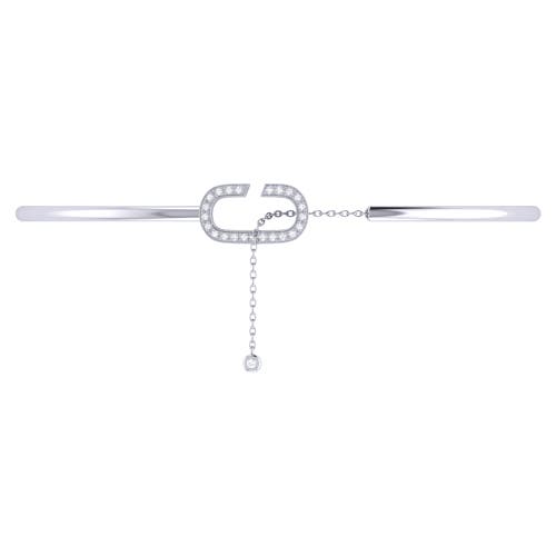 Luvmyjewelry Celia C Adjustable Diamond Cuff In Sterling Silver In Silver