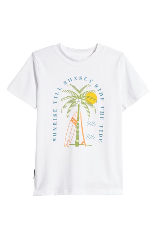 Shop Tiny Tribe Kids' Ride The Tide Stretch Cotton Graphic T-shirt In White
