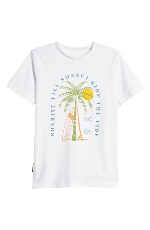TINY TRIBE Kids' Ride the Tide Stretch Cotton Graphic T-Shirt in White 