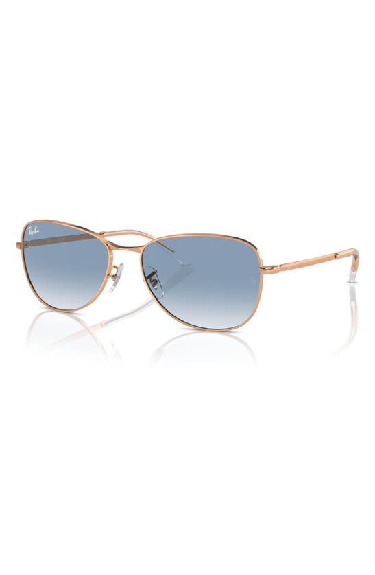 Shop Ray Ban Ray-ban 59mm Gradient Pilot Sunglasses In Rose Gold