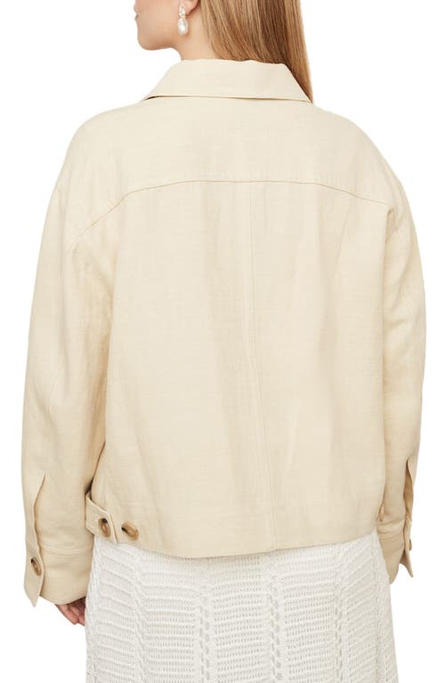 Vince Cropped Twill Linen-blend Jacket In Lemon Stone