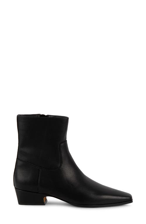 Steve Madden Dusty Zipper Block Heel Booties In Black Leather