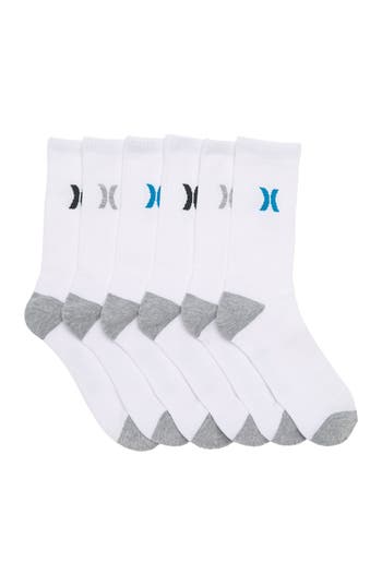 Shop Hurley Logo Crew Terry Socks In White/blue