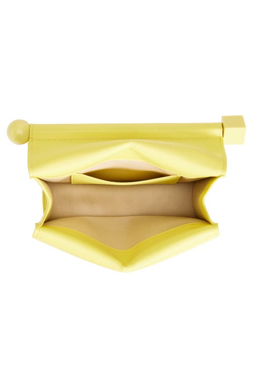 Shop Jacquemus La Petite Pochette Rond Carré Clutch In Yellow 250