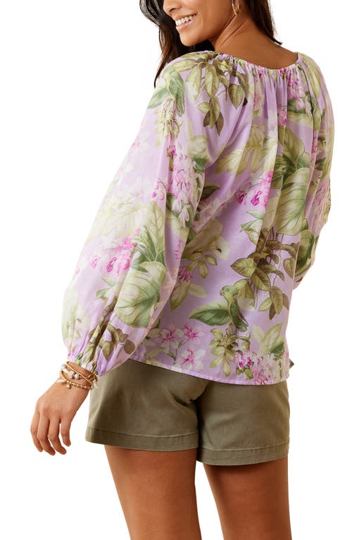 Shop Tommy Bahama Orchid Dreams Cotton & Silk Top In Sleepy Violet