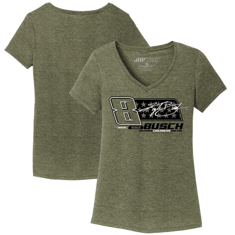 Shop Nascar Richard Childress Racing Team Collection Green Kyle Busch Tri-blend V-neck T-shirt