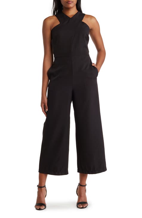 Crisscross Halter Neck Crop Jumpsuit