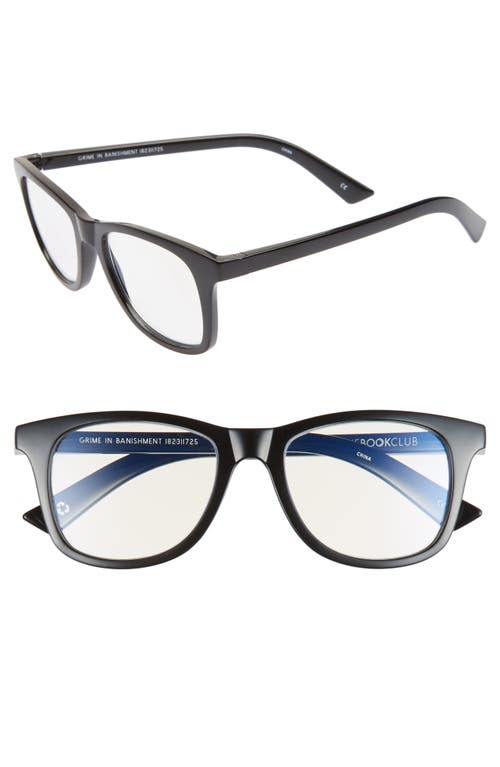 The Book Club Grime in Banishment 52mm Blue Light Blocking Reading Glasses in Black at Nordstrom, Size +1.50